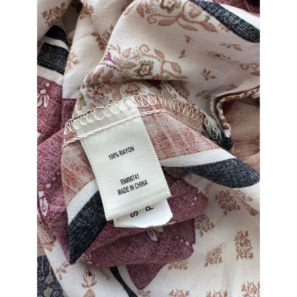 Tru Self Women's Shirt Blouse Mixed Patterns Patchwork Button Front Size XL - Picture 10 of 12